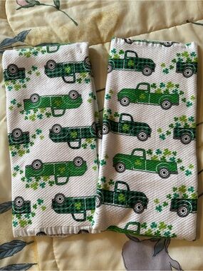 St Patrick truck print hand towels